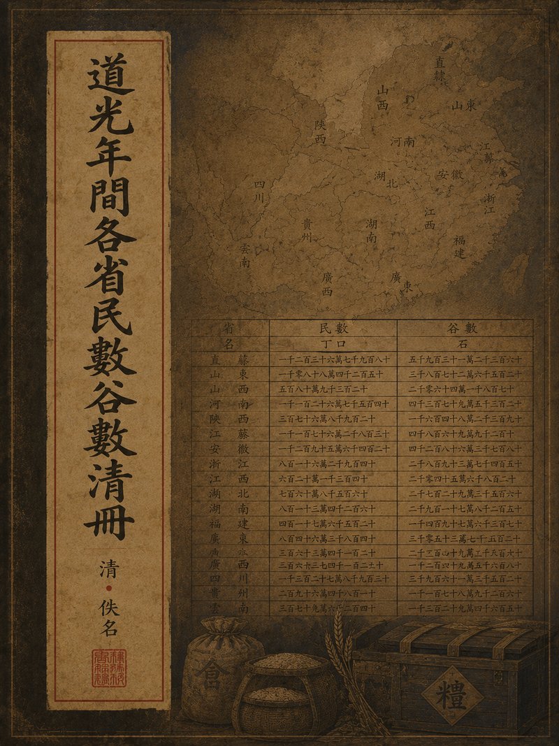 道光年间各省民数谷数清册