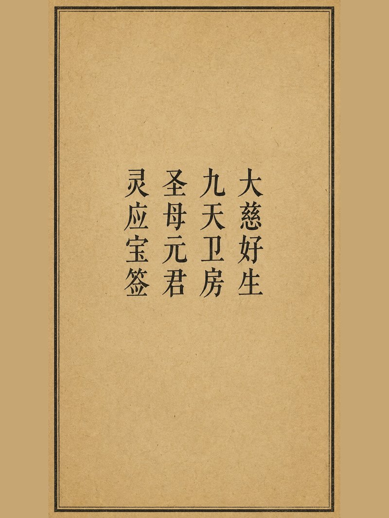 大慈好生九天卫房圣母元君灵应宝签