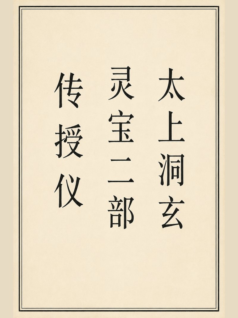 太上洞玄灵宝二部传授仪
