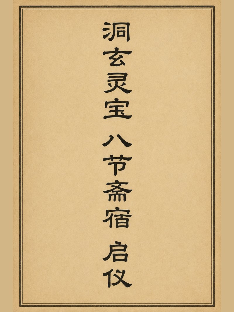 洞玄灵宝八节斋宿启仪
