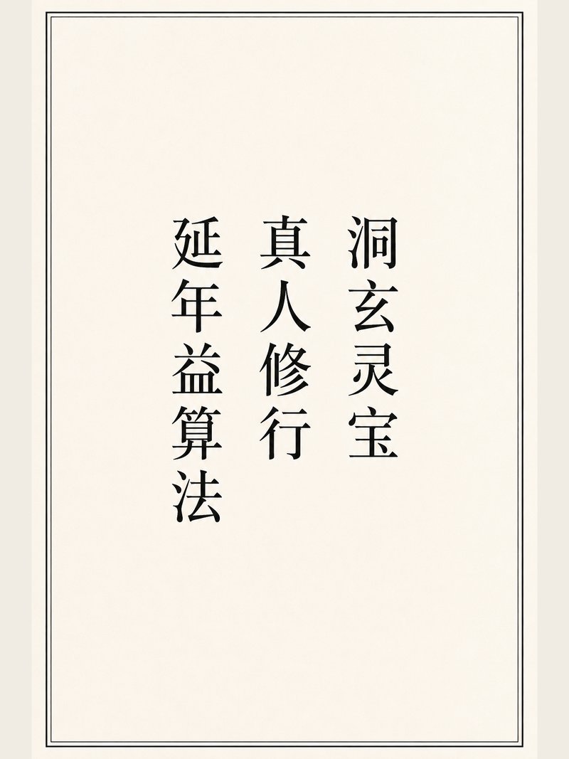 洞玄灵宝真人修行延年益算法