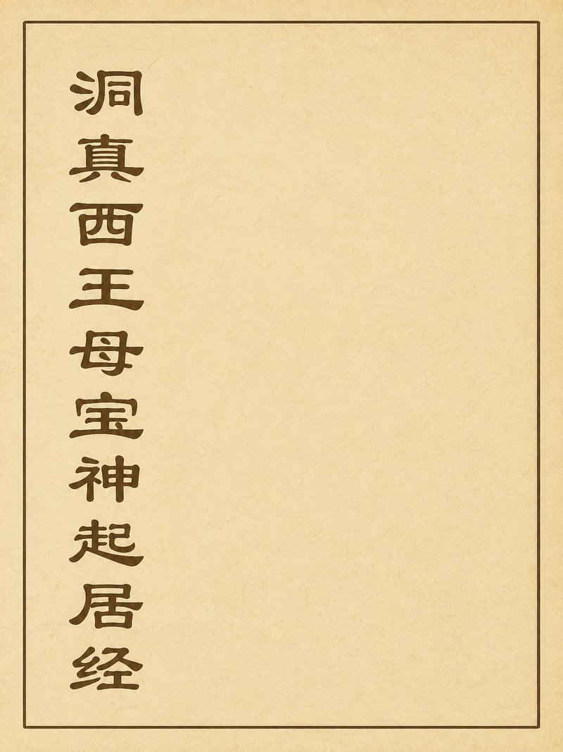 洞真西王母宝神起居经