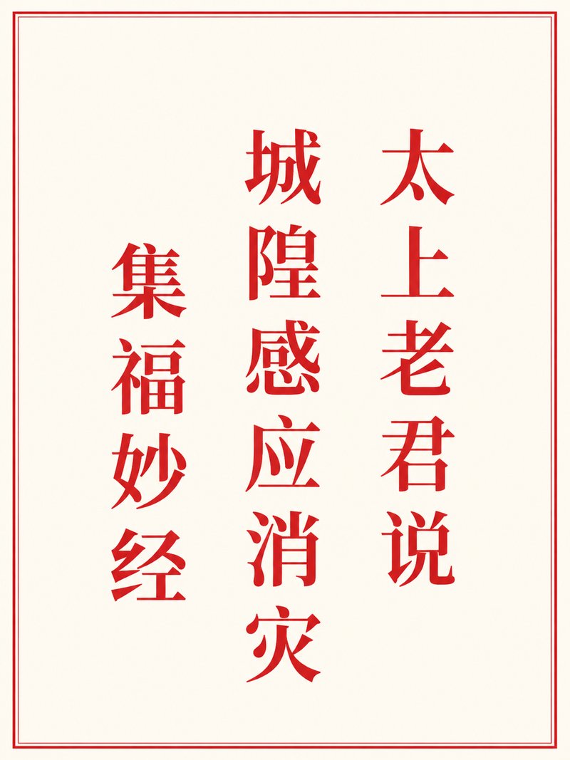 太上老君说城隍感应消灾集福妙经