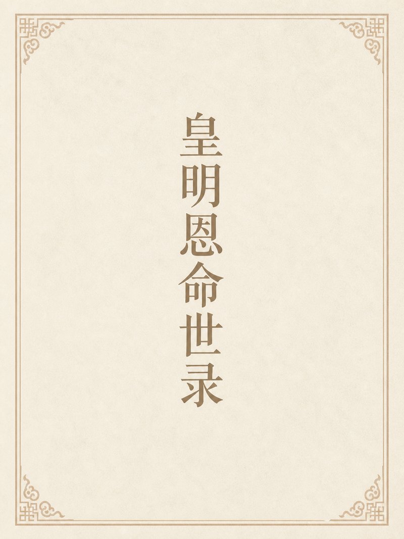 皇明恩命世录