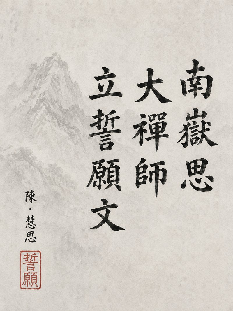 南岳思大禅师立誓愿文
