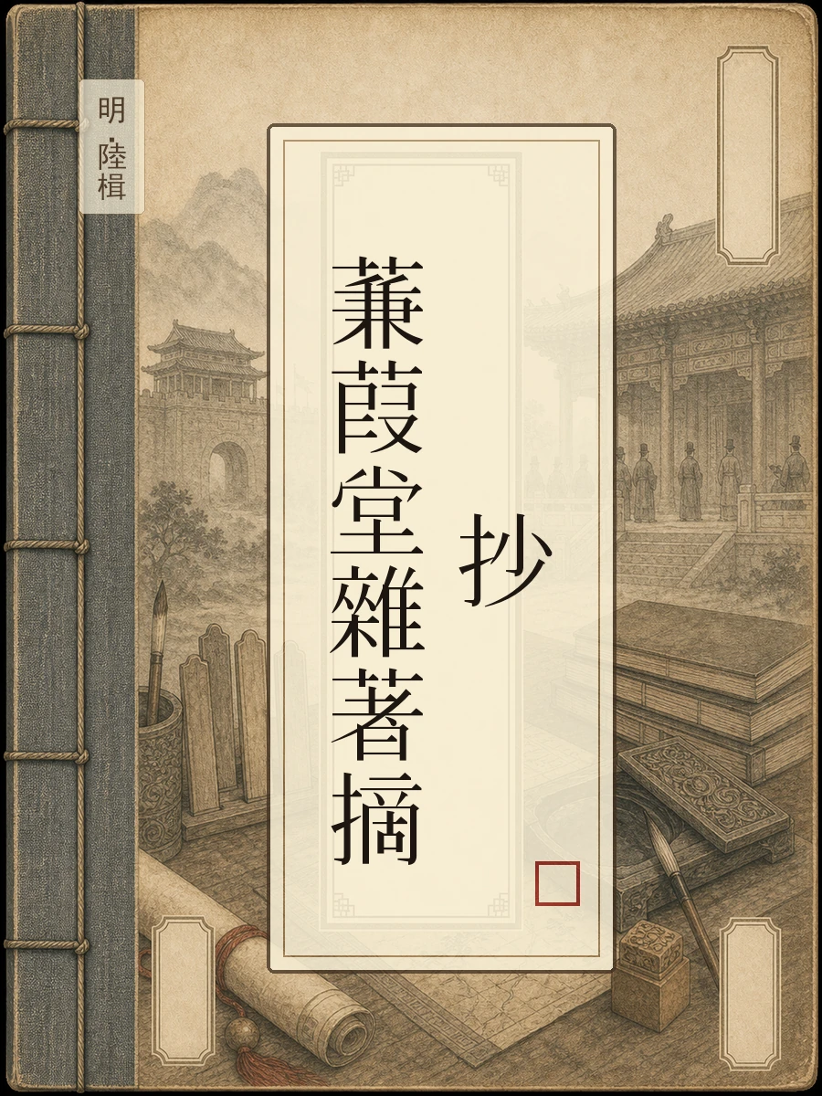 蒹葭堂杂著摘抄